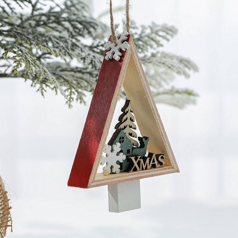 Wooden Christmas Tree Pendants for Rustic Holiday Charm