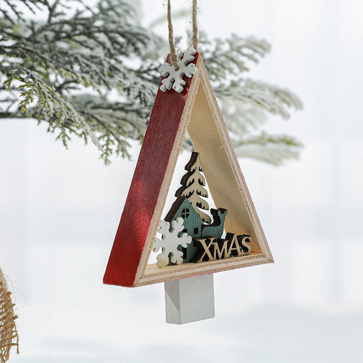 Wooden Christmas Tree Pendants for Rustic Holiday Charm