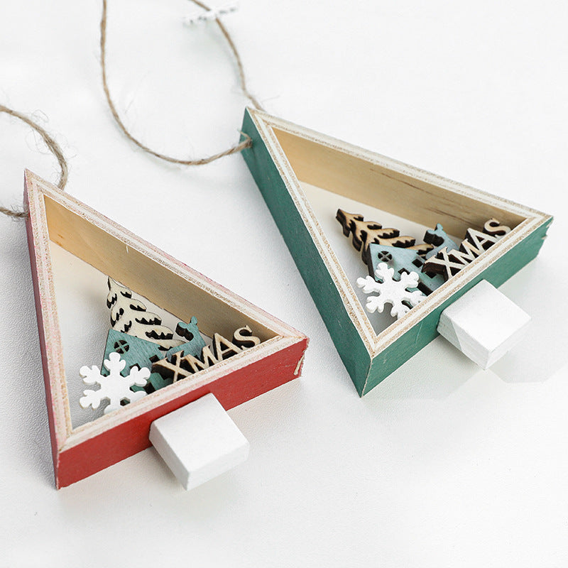 Wooden Christmas Tree Pendants for Rustic Holiday Charm