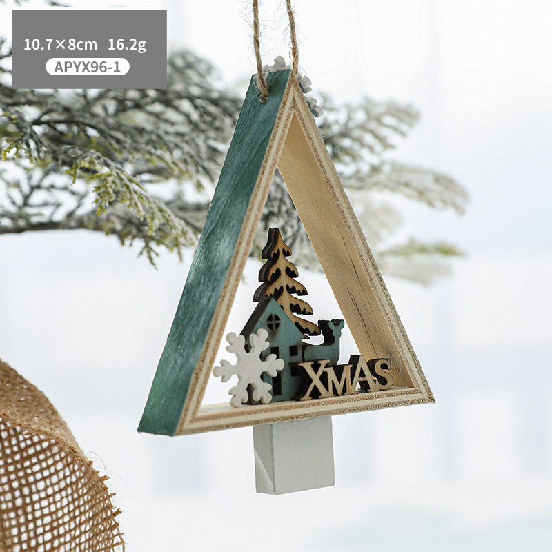 Wooden Christmas Tree Pendants for Rustic Holiday Charm