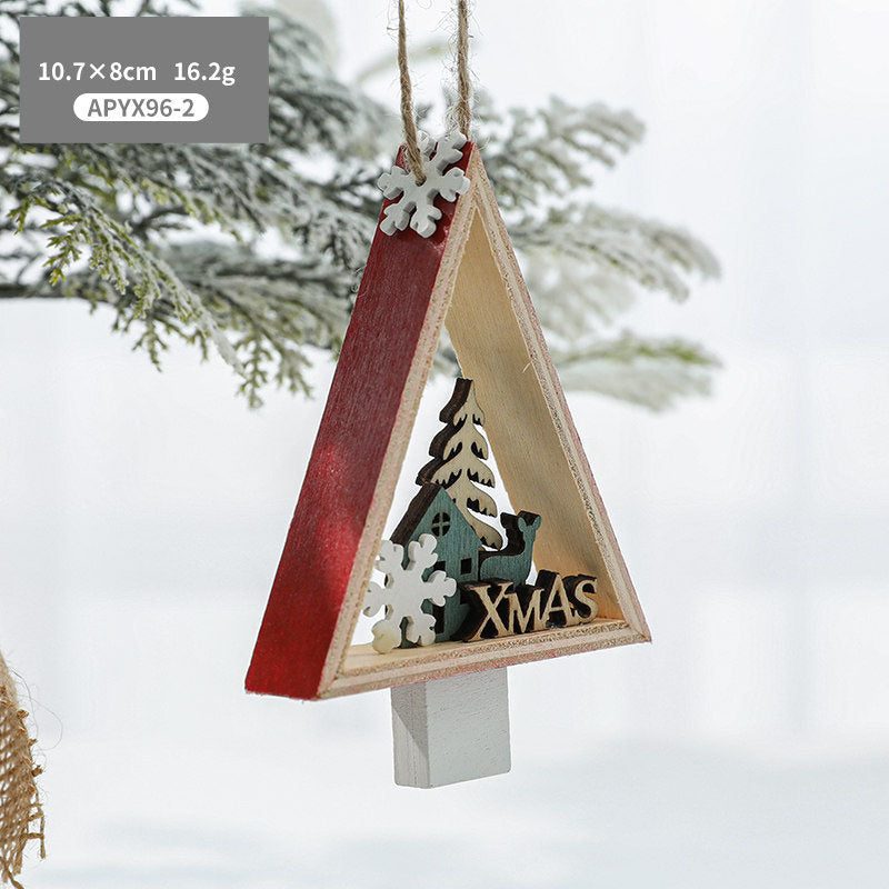 Wooden Christmas Tree Pendants for Rustic Holiday Charm