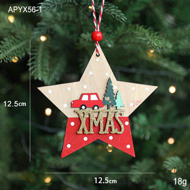Wooden Christmas Ornaments for Colorful Tree Charm