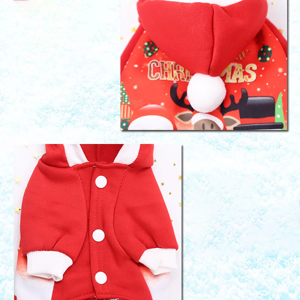 Christmas Dog Hoodie for Small Dogs, Warm Soft Fleece