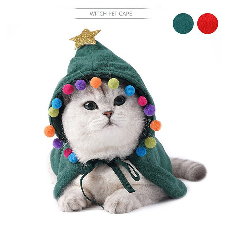 Christmas Pet Cloak Dress | Tree Costume for Cats