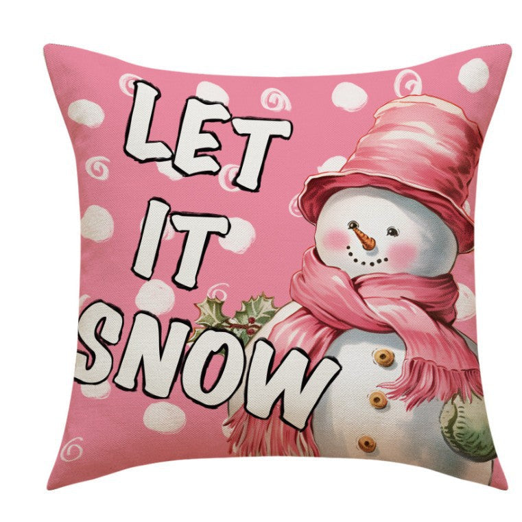 Christmas Pillow Cover — Playful Pink Holiday Decor