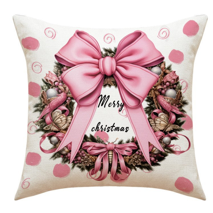 Christmas Pillow Cover — Playful Pink Holiday Decor