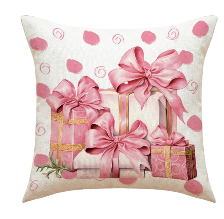 Christmas Pillow Cover — Playful Pink Holiday Decor