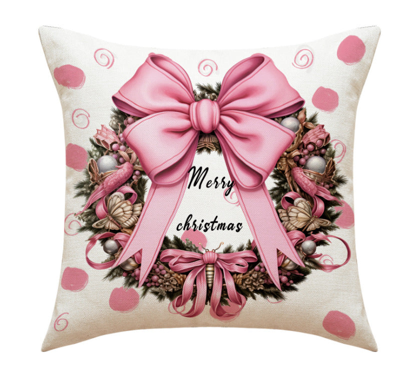 Christmas Pillow Cover — Playful Pink Holiday Decor