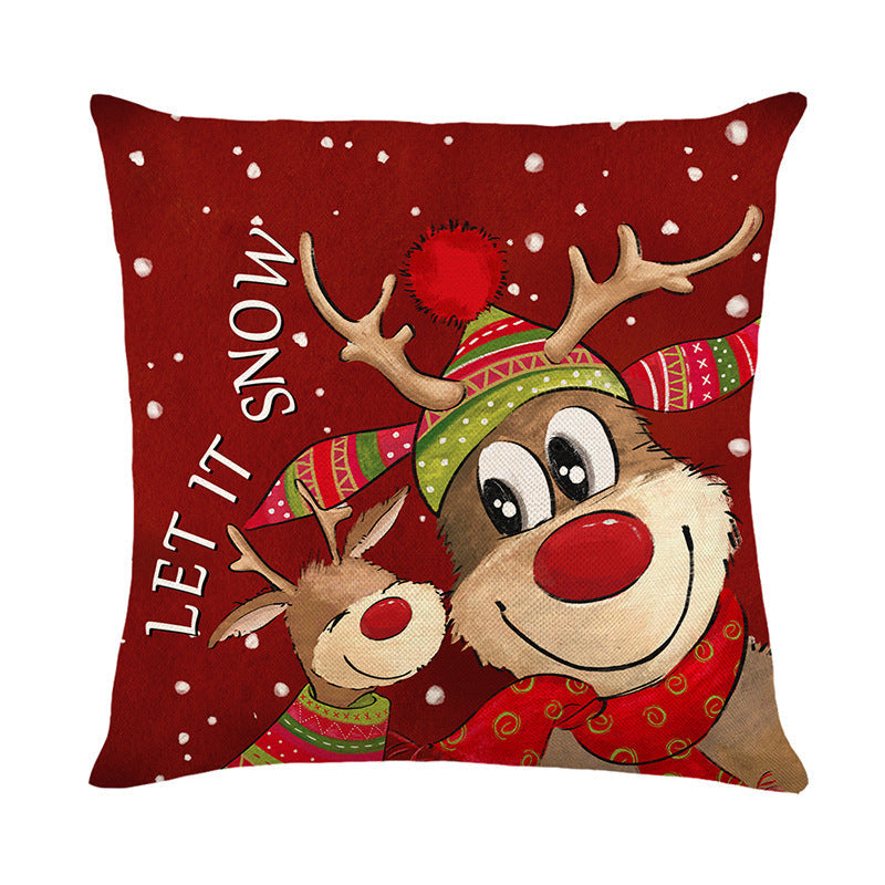Christmas Pillow Covers Set – Festive Linen Sofa Decor