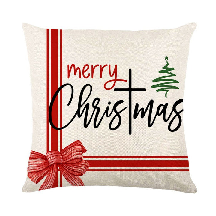 Christmas Linen Pillow Cover for Festive Sofa Decor