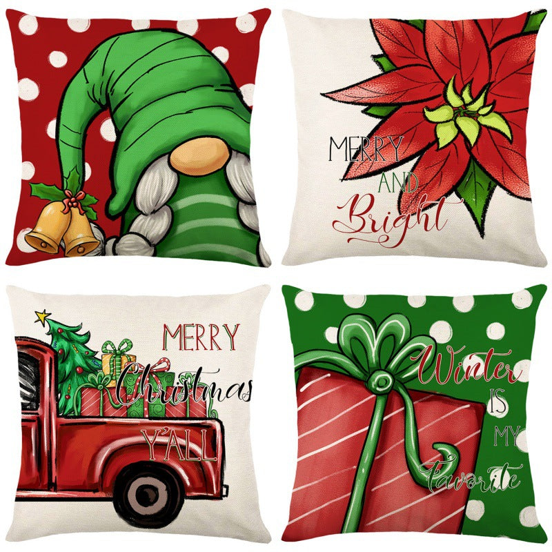 Christmas Pillow Covers Set of 4 for Festive Sofas