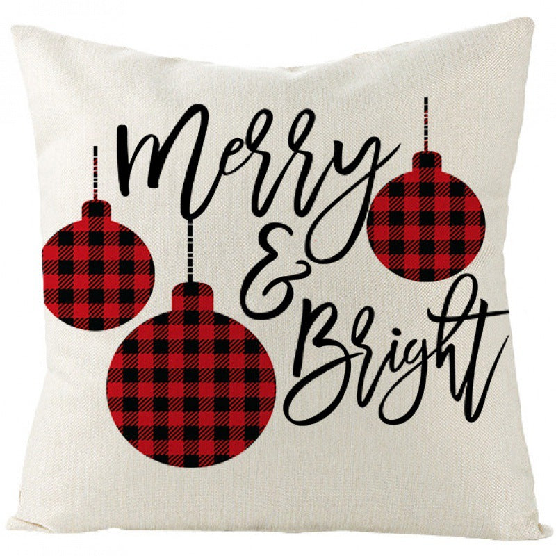 Christmas Pillow Cover Red Black Plaid Rustic Decor