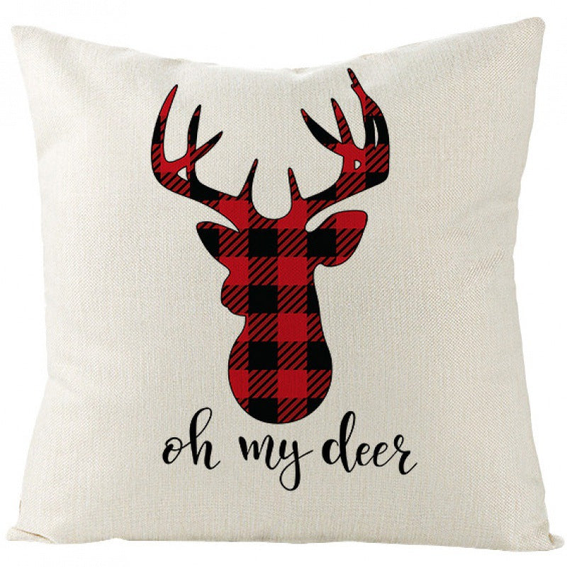 Christmas Pillow Cover Red Black Plaid Rustic Decor