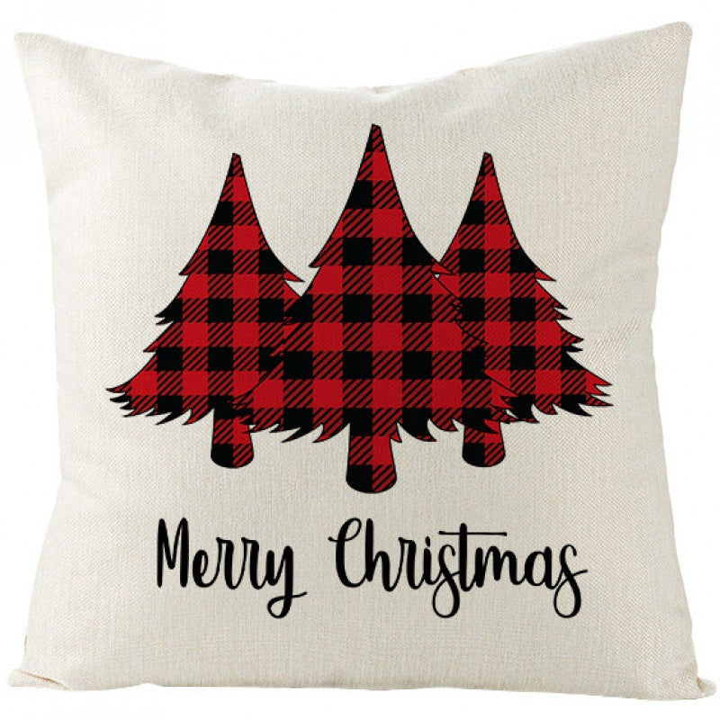 Christmas Pillow Cover Red Black Plaid Rustic Decor