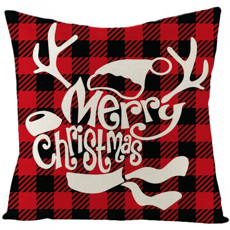 Christmas Pillow Cover Red Black Plaid Rustic Decor