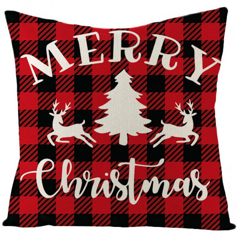 Christmas Pillow Cover Red Black Plaid Rustic Decor