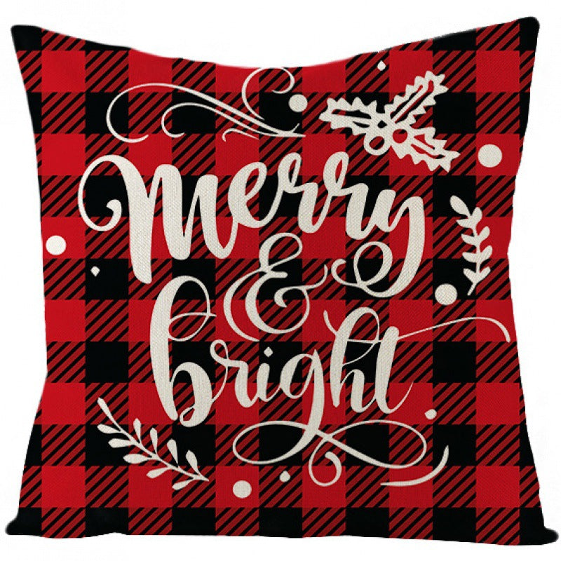 Christmas Pillow Cover Red Black Plaid Rustic Decor