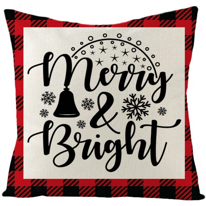 Christmas Pillow Cover Red Black Plaid Rustic Decor
