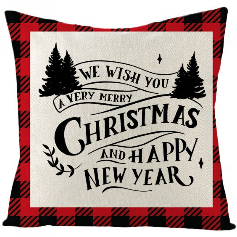 Christmas Pillow Cover Red Black Plaid Rustic Decor