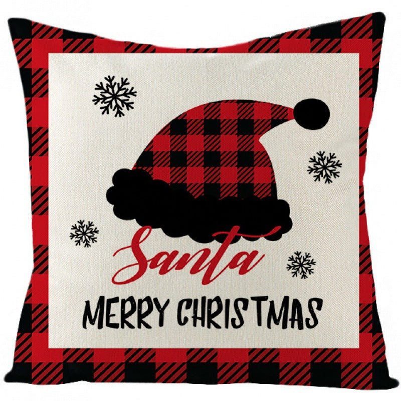 Christmas Pillow Cover Red Black Plaid Rustic Decor