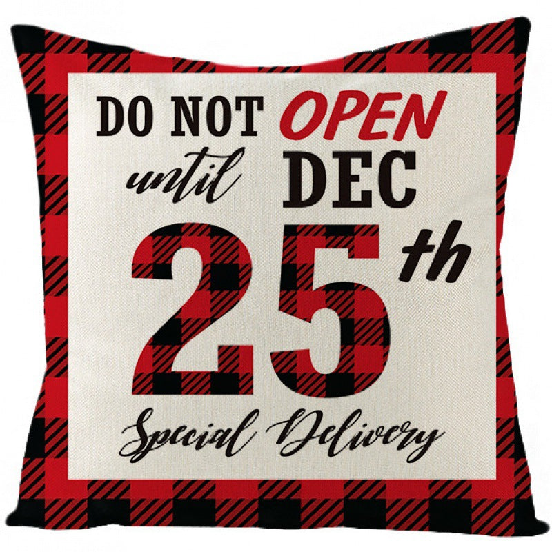 Christmas Pillow Cover Red Black Plaid Rustic Decor