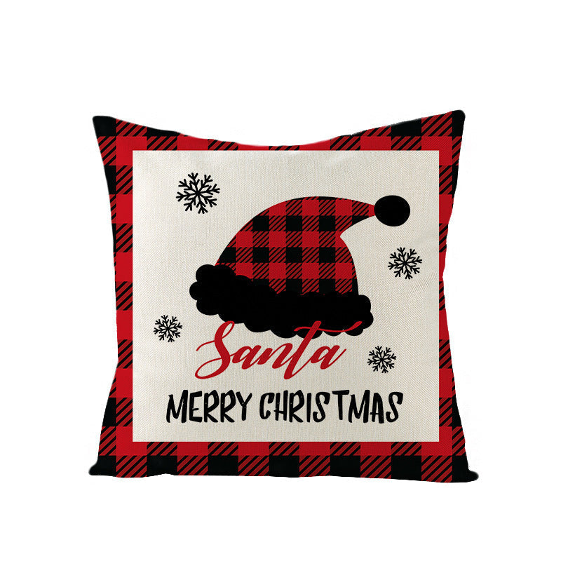 Christmas Pillow Cover Red Black Plaid Rustic Decor