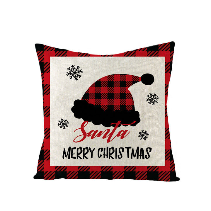 Christmas Pillow Cover Red Black Plaid Rustic Decor
