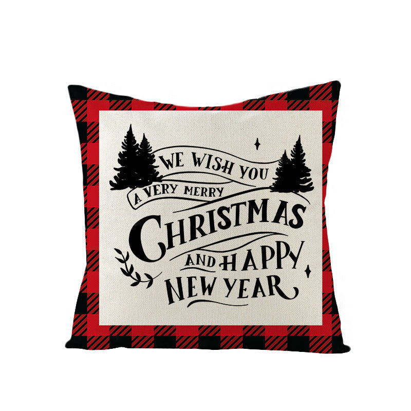 Christmas Pillow Cover Red Black Plaid Rustic Decor