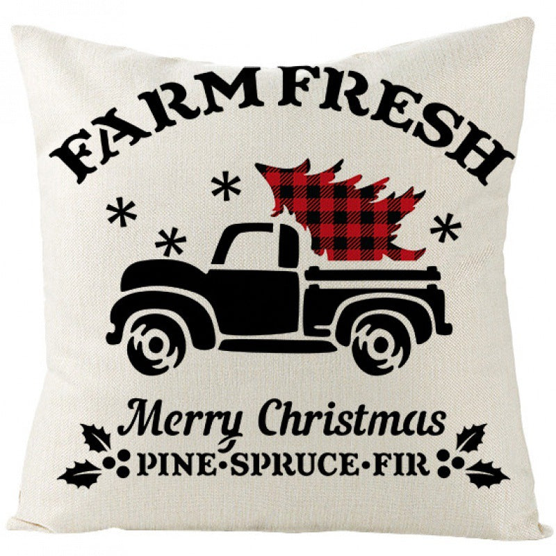 Christmas Pillow Cover Red Black Plaid Rustic Decor