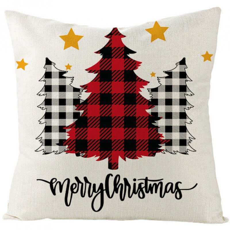 Christmas Pillow Cover Red Black Plaid Rustic Decor