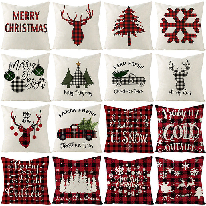 Christmas Pillow Cover – Rustic Farmhouse Holiday Decor