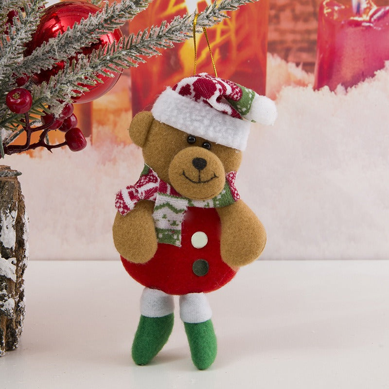 Christmas Tree Ornaments With Plush Character Charm