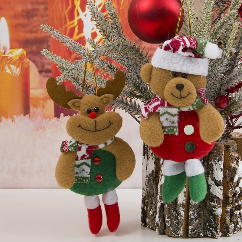 Christmas Tree Ornaments With Plush Character Charm