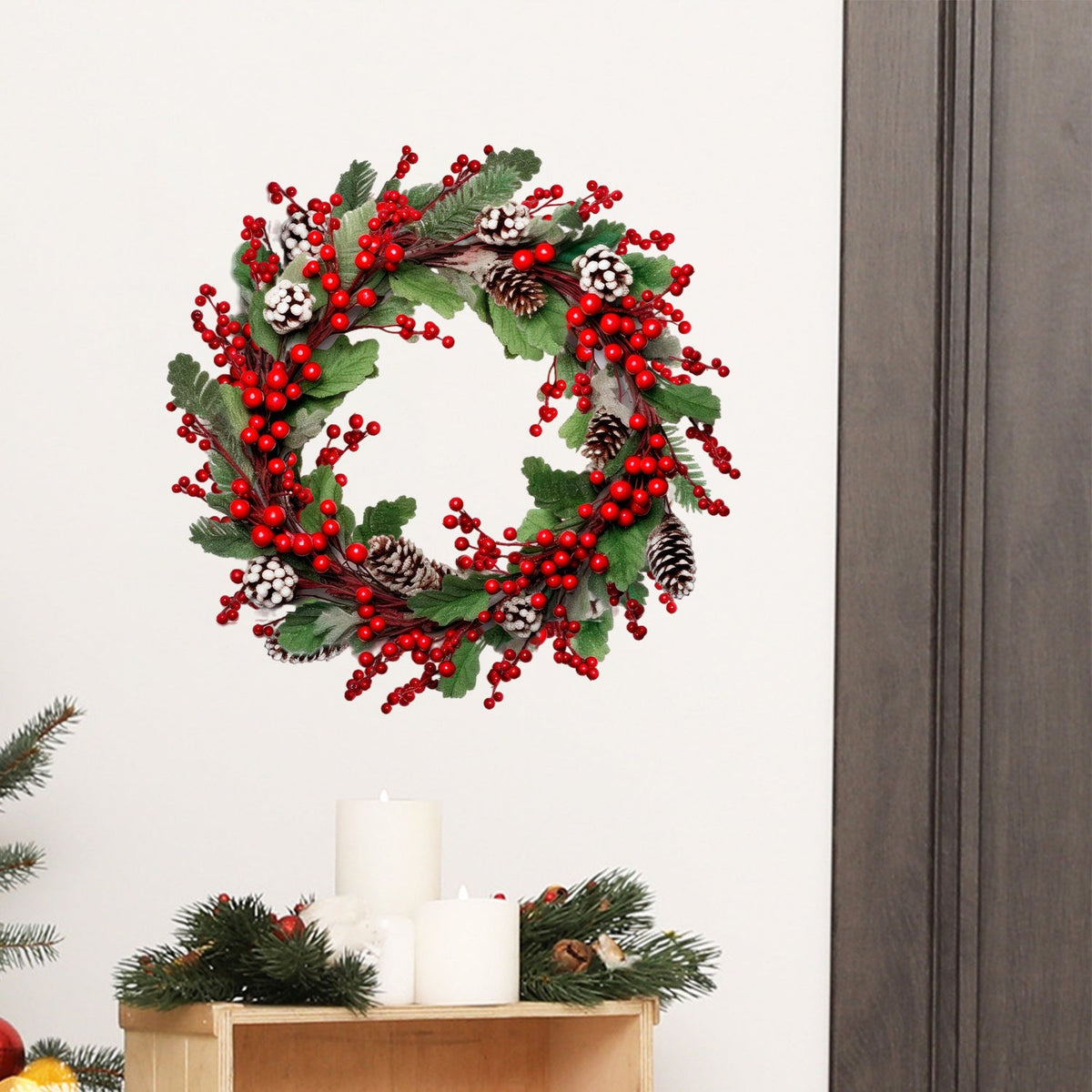 Christmas Wreath Wall Stickers for Festive Home Decor