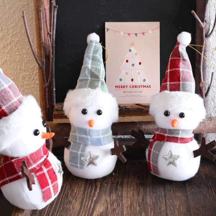 Christmas Plaid Snowman Ornaments for Festive Cheer