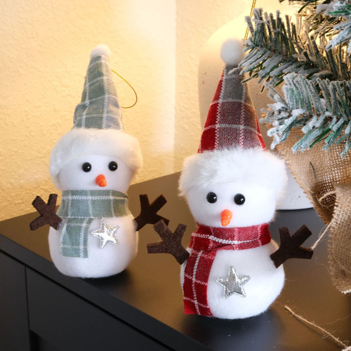 Christmas Plaid Snowman Ornaments for Festive Cheer