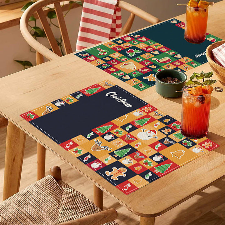 Christmas Plaid Meal Mat for Festive Table Settings