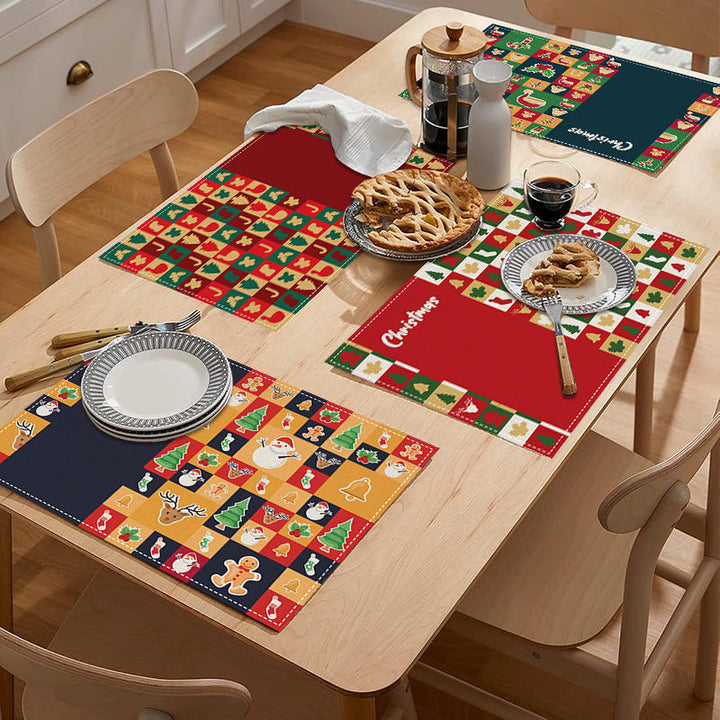Christmas Plaid Meal Mat for Festive Table Settings