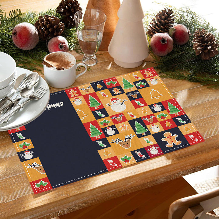 Christmas Plaid Meal Mat for Festive Table Settings