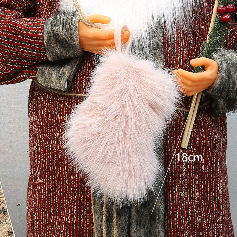 Christmas Plush Stocking Gift Holder for Cozy Decor