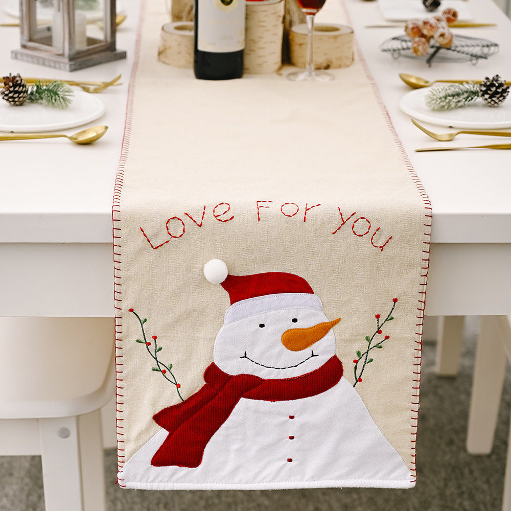 Christmas Snowman Table Runner for Cozy Festive Dining