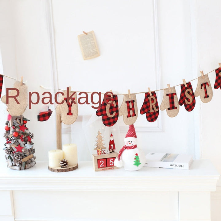 Christmas Stocking Banner for Rustic Holiday Mantels