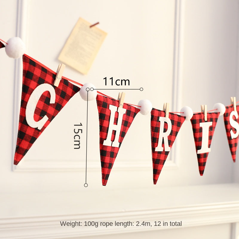 Christmas Stocking Banner for Rustic Holiday Mantels