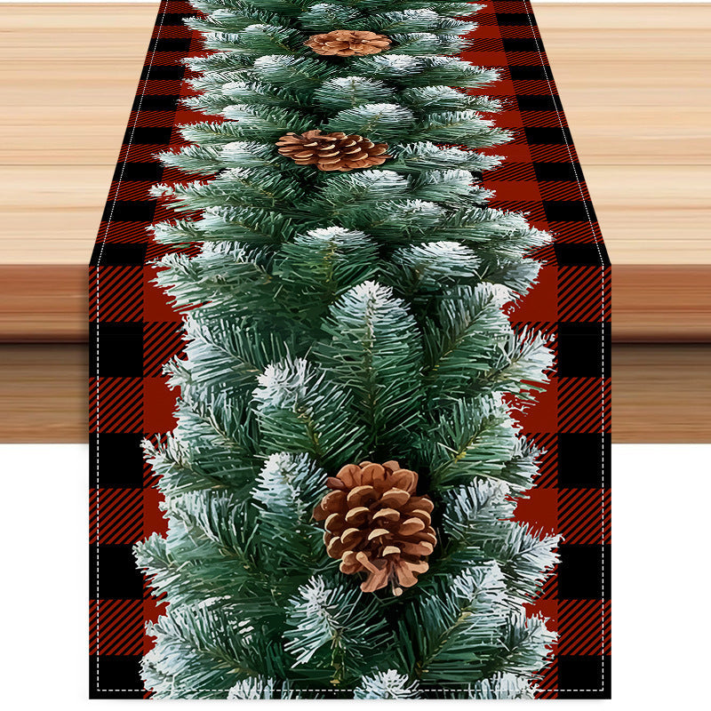 Christmas Table Runner for a Festive Rustic Tablescape