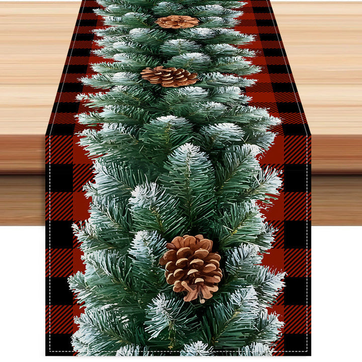 Christmas Table Runner for a Festive Rustic Tablescape