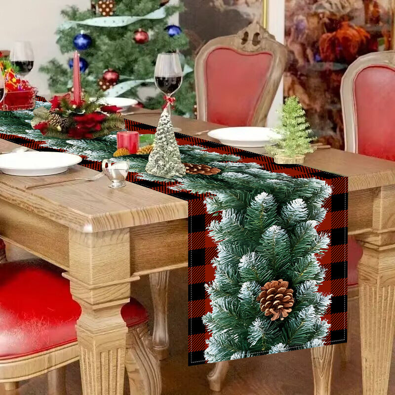 Christmas Table Runner for a Festive Rustic Tablescape