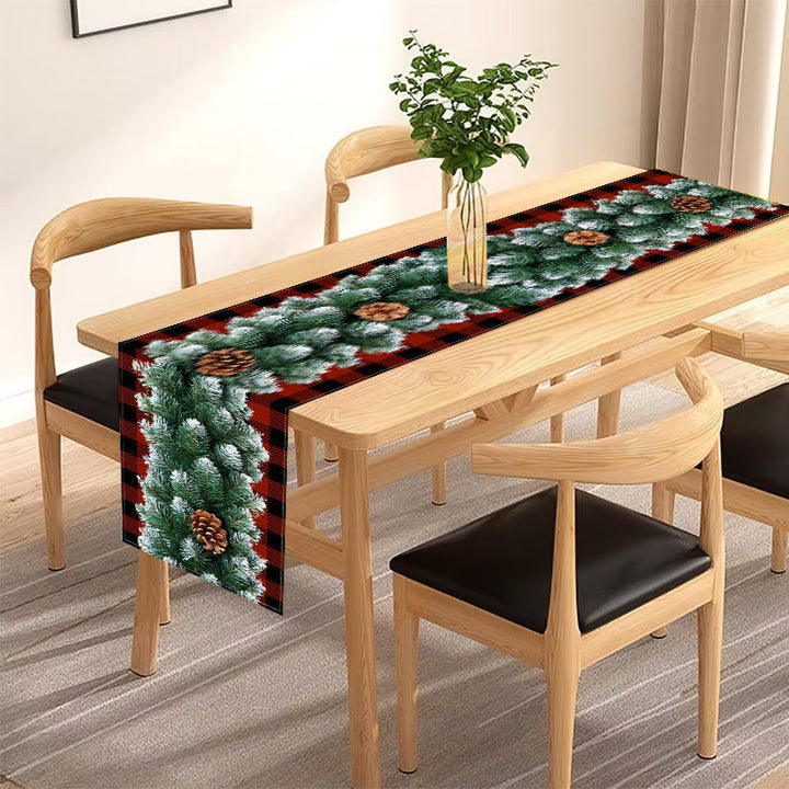 Christmas Table Runner for a Festive Rustic Tablescape