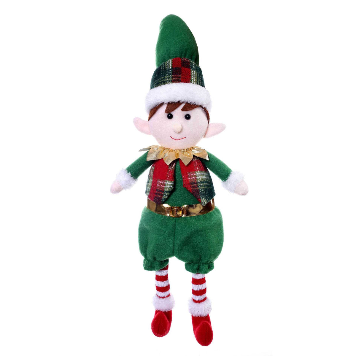 Christmas Elf Doll Pair for Playful Mantel Displays