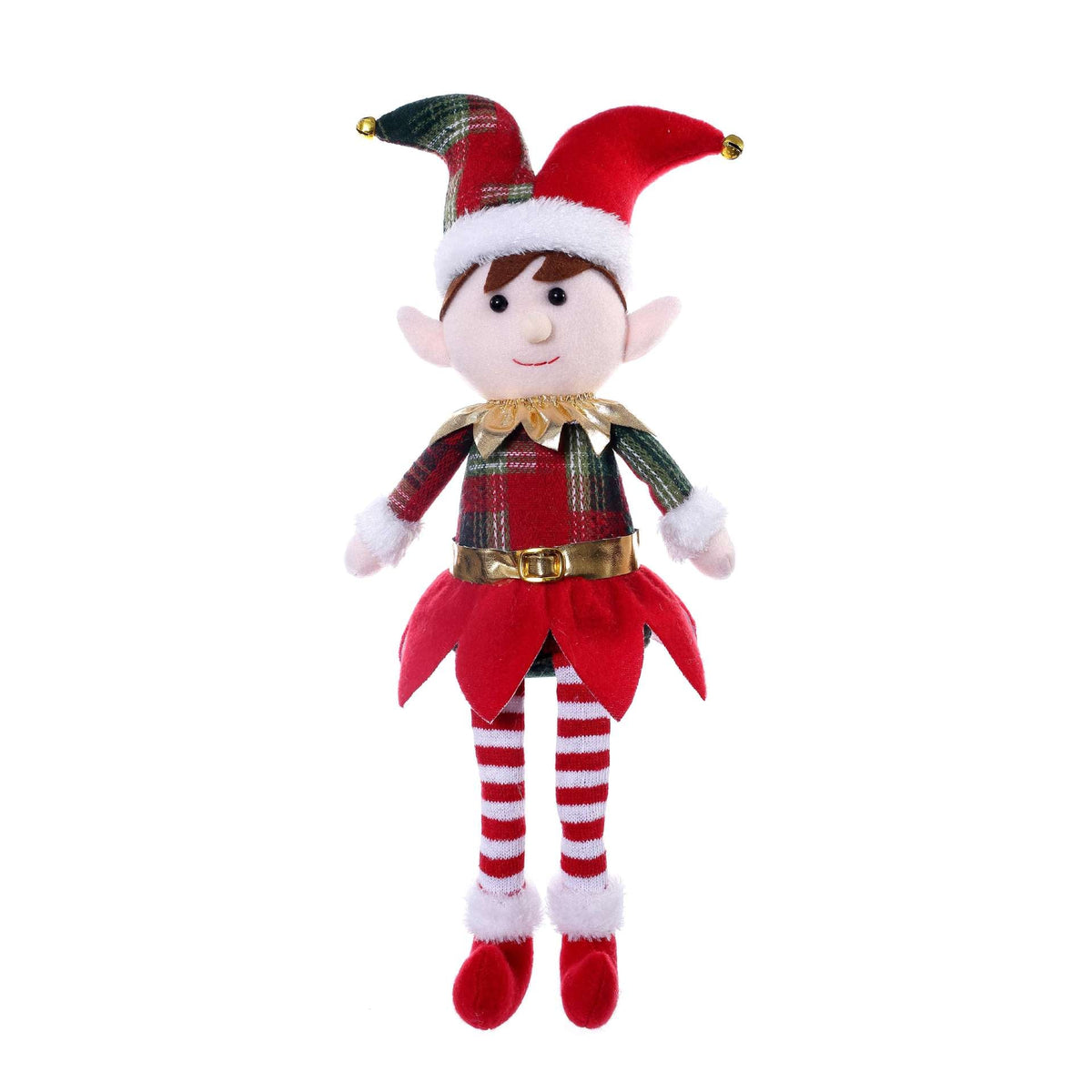 Christmas Elf Doll Pair for Playful Mantel Displays