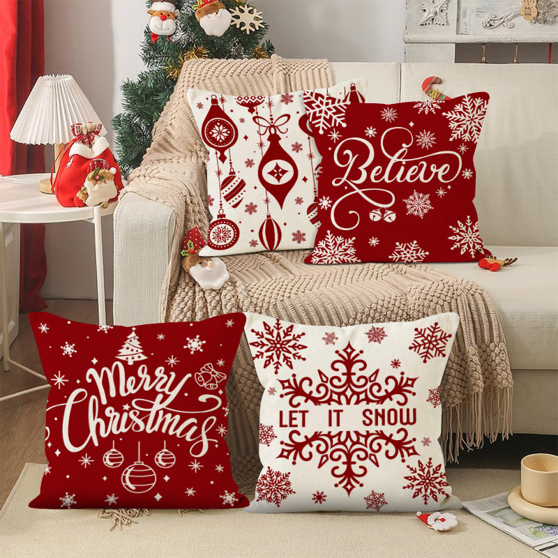 Christmas Pillow Cover | Festive Red Holiday Decor